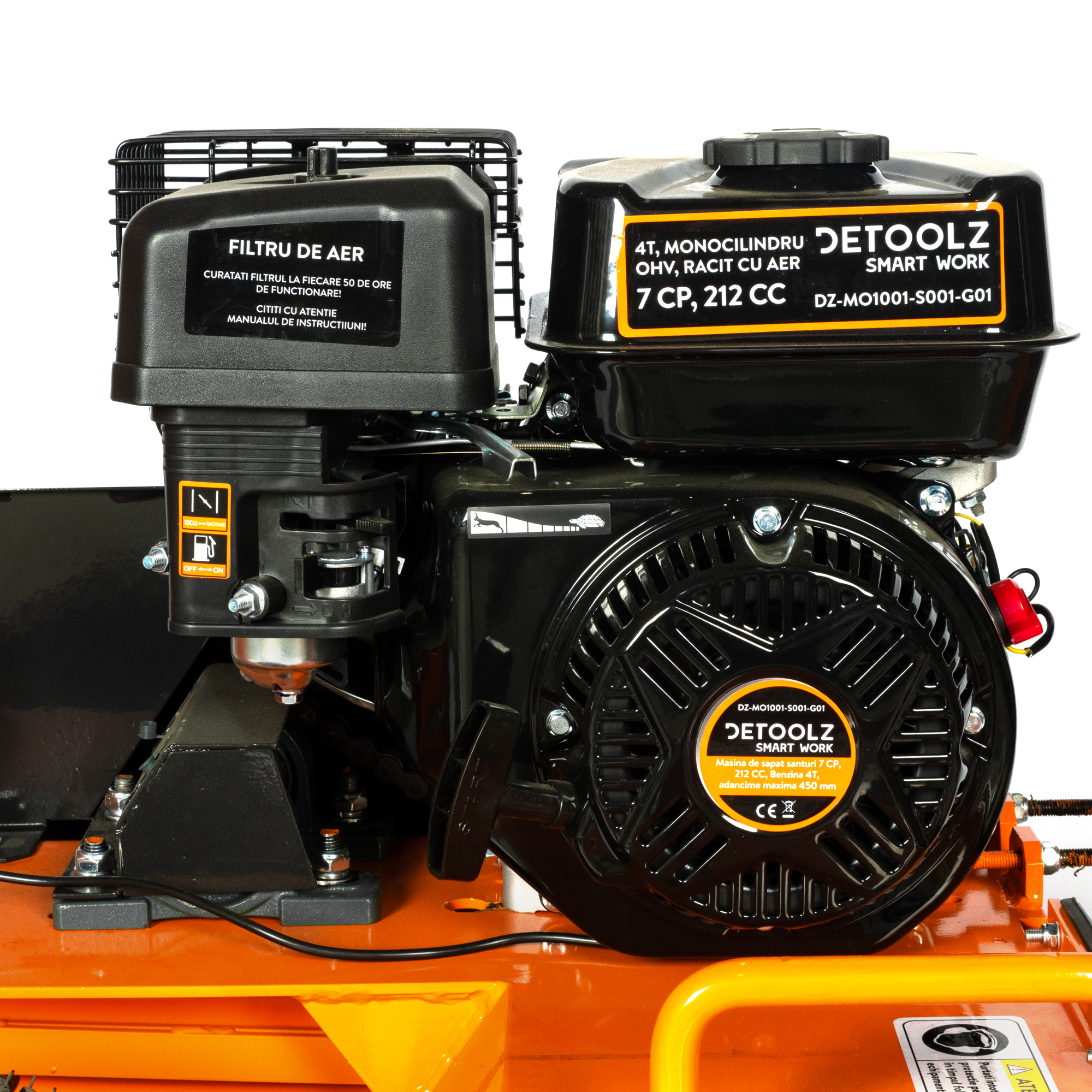 Masina de sapat santuri, Detoolz, 7 CP, 212 CC, benzina 4T, adancime maxima 450 mm